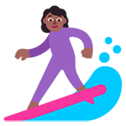 🏄🏾‍♀️ Emoji Mujer Haciendo Surf: Tono De Piel Oscuro Medio en Microsoft Windows 11 22H2.
