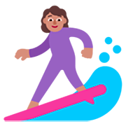 🏄🏽‍♀️ Emoji Mulher Surfista: Pele Morena na Microsoft Windows 11 22H2.