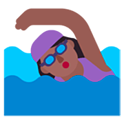 🏊🏾‍♀️ Emoji Mujer Nadando: Tono De Piel Oscuro Medio en Microsoft Windows 11 22H2.