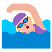 🏊🏼‍♀️ Emoji Mujer Nadando: Tono De Piel Claro Medio en Microsoft Windows 11 22H2.