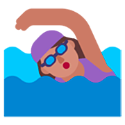 🏊🏽‍♀️ Emoji Mulher Nadando: Pele Morena na Microsoft Windows 11 22H2.