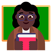 👩🏿‍🏫 Emoji Lehrerin: dunkle Hautfarbe Microsoft Windows 11 22H2.