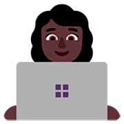 👩🏿‍💻 Emoji Tecnóloga: Tono De Piel Oscuro en Microsoft Windows 11 22H2.