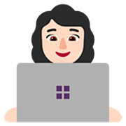 👩🏻‍💻 Emoji Tecnóloga: Tono De Piel Claro en Microsoft Windows 11 22H2.