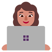 Emoji 👩🏽‍💻 Tecnologa: Carnagione Olivastra su Microsoft Windows 11 22H2.