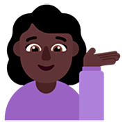 💁🏿‍♀️ Emoji Mulher Com A Palma Virada Para Cima: Pele Escura na Microsoft Windows 11 22H2.