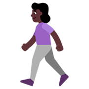 🚶🏿‍♀️ Emoji Mujer Caminando: Tono De Piel Oscuro en Microsoft Windows 11 22H2.