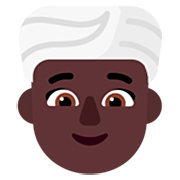 👳🏿‍♀️ Emoji Mulher Com Turbante: Pele Escura na Microsoft Windows 11 22H2.