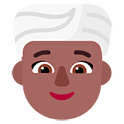 👳🏾‍♀️ Emoji Frau mit Turban: mitteldunkle Hautfarbe Microsoft Windows 11 22H2.