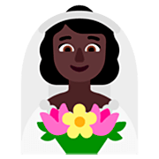 👰🏿‍♀️ Emoji Mujer Con Velo: Tono De Piel Oscuro en Microsoft Windows 11 22H2.