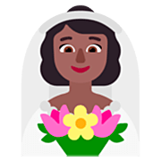 👰🏾‍♀️ Emoji Frau in einem Schleier: mitteldunkle Hautfarbe Microsoft Windows 11 22H2.