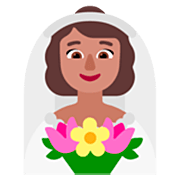 👰🏽‍♀️ Emoji Mulher de véu: Pele Morena na Microsoft Windows 11 22H2.