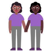 Emoji 👩🏾‍🤝‍👩🏿 Due Donne Che Si Tengono Per Mano: Carnagione Abbastanza Scura E Carnagione Scura su Microsoft Windows 11 22H2.