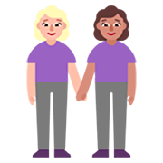 Emoji 👩🏼‍🤝‍👩🏽 Due Donne Che Si Tengono Per Mano: Carnagione Abbastanza Chiara E Carnagione Olivastra su Microsoft Windows 11 22H2.