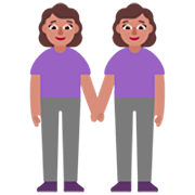 Emoji 👭🏽 Due Donne Che Si Tengono Per Mano: Carnagione Olivastra su Microsoft Windows 11 22H2.