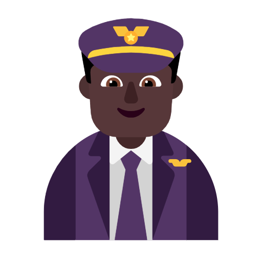 Emoji 👨🏿‍✈️ Pilota Uomo: Carnagione Scura su Microsoft Windows 11 23H2.