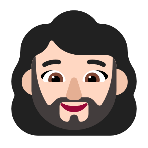 Emoji 🧔🏻‍♀️ Uomo Con La Barba Carnagione Chiara su Microsoft Windows 11 23H2.
