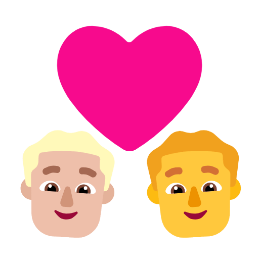 Emoji 👨🏼‍❤️‍👨 Coppia Con Cuore - Uomo: Carnagione Abbastanza Chiara, Hombre su Microsoft Windows 11 23H2.