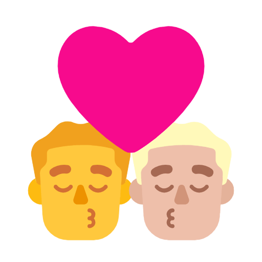 Emoji 👨‍❤️‍💋‍👨🏼 Bacio Tra Coppia - Uomo, Uomo: Carnagione Abbastanza Chiara su Microsoft Windows 11 23H2.