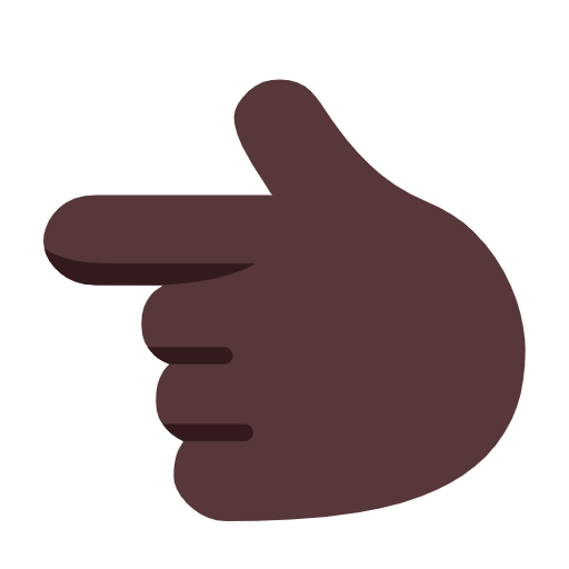 👈🏿 Emoji Dorso De Mano Con índice A La Izquierda: Tono De Piel Oscuro en Microsoft Windows 11 23H2.