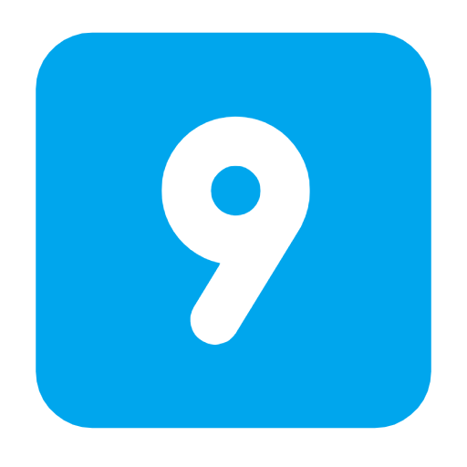 Emoji 9️⃣ Tasto: 9 su Microsoft Windows 11 23H2.