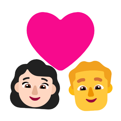 Emoji 👩🏻‍❤️‍👨 Coppia Con Cuore - Donna: Carnagione Chiara, Hombre su Microsoft Windows 11 23H2.