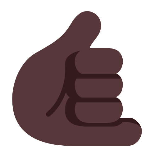Emoji 🤙🏿 Mano Con Gesto Di Chiamata: Carnagione Scura su Microsoft Windows 11 23H2.