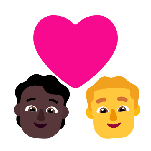 🧑🏿‍❤️‍👨 Emoji Liebespaar: Person, Mannn, dunkle Hautfarbe, Kein Hautton Microsoft Windows 11 23H2.