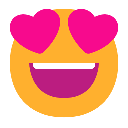 😍 Emoji lächelndes Gesicht mit herzförmigen Augen Microsoft Windows 11 23H2.
