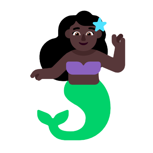 Emoji 🧜🏿‍♀️ Sirena Donna: Carnagione Scura su Microsoft Windows 11 23H2.