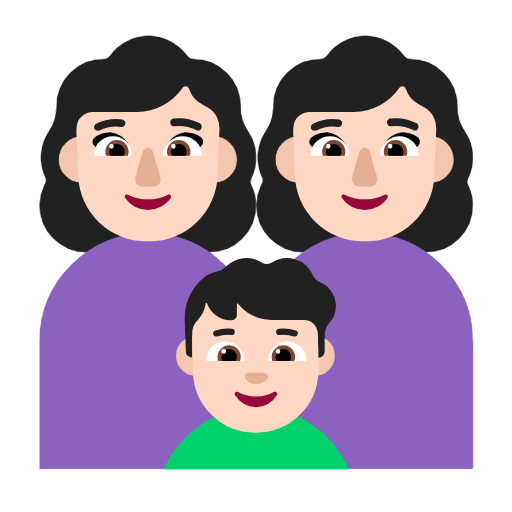 👩🏻‍👩🏻‍👦🏻 Emoji Família - Mulher, Mulher, Menino: Pele Clara na Microsoft Windows 11 23H2.