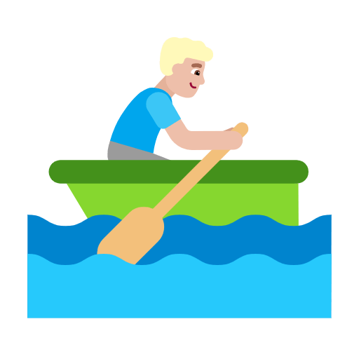 Emoji 🚣🏼‍♂️ Uomo In Barca A Remi: Carnagione Abbastanza Chiara su Microsoft Windows 11 23H2.
