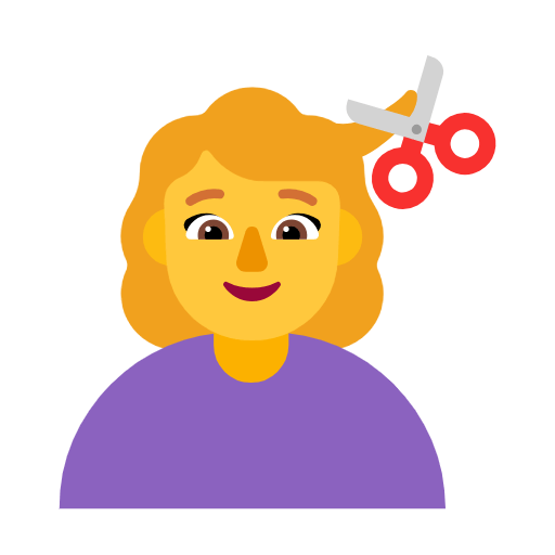 💇‍♀️ Emoji Frau beim Haareschneiden Microsoft Windows 11 23H2.