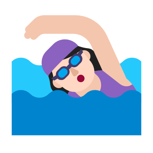 Emoji 🏊🏻‍♀️ Nuotatrice: Carnagione Chiara su Microsoft Windows 11 23H2.