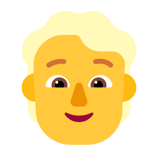 👱 Emoji Persona Adulta Rubia en Microsoft Windows 11 23H2.