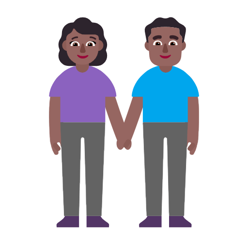 👫🏾 Emoji Mann und Frau halten Hände: mitteldunkle Hautfarbe Microsoft Windows 11 23H2.