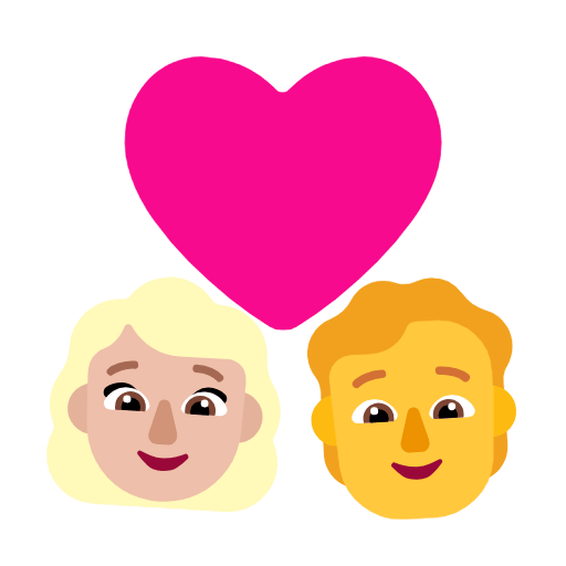 Émoji 👩🏼‍❤️‍🧑 Couple Avec Cœur: Femme, Personne, Peau Moyennement Claire, Pas de teint sur Microsoft Windows 11 23H2.