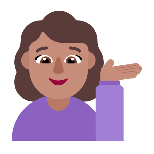 Emoji 💁🏽‍♀️ Donna Con Suggerimento: Carnagione Olivastra su Microsoft Windows 11 23H2.