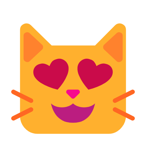 😻 Emoji lachende Katze mit Herzen als Augen Microsoft Windows 11 23H2.