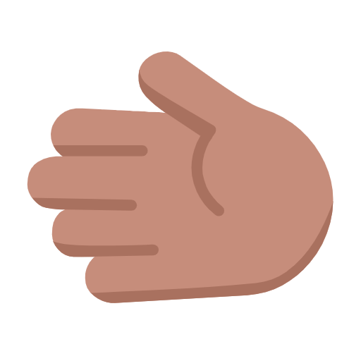 🫲🏽 Emoji Linke Hand: mittlere Hautfarbe Microsoft Windows 11 23H2.
