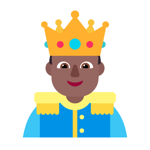 🤴🏾 Emoji Príncipe: Pele Morena Escura na Microsoft Windows 11 23H2.