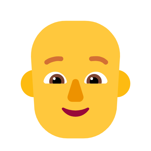 🧑‍🦲 Emoji Persona: calvo en Microsoft Windows 11 23H2.