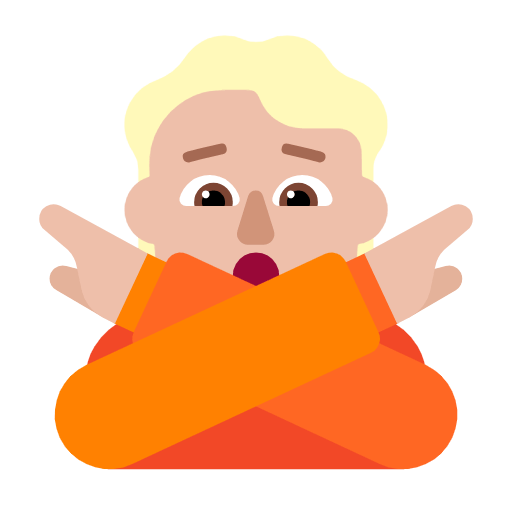 Emoji 🙅🏼 Persona Che Fa Segno Di No: Carnagione Abbastanza Chiara su Microsoft Windows 11 23H2.