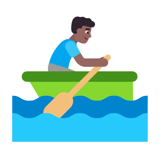 Emoji 🚣🏾‍♂️ Uomo In Barca A Remi: Carnagione Abbastanza Scura su Microsoft Windows 11 23H2.