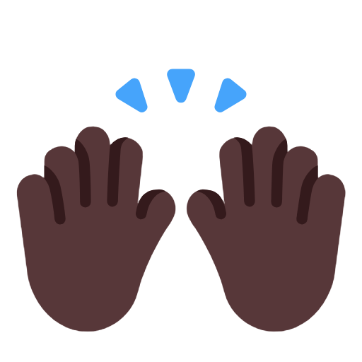 🙌🏿 Emoji zwei erhobene Handflächen: dunkle Hautfarbe Microsoft Windows 11 23H2.