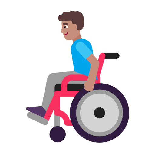 👨🏽‍🦽 Emoji Homem Em Cadeira De Rodas Manual: Pele Morena na Microsoft Windows 11 23H2.