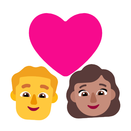 Emoji 👨‍❤️‍👩🏽 Coppia Con Cuore - Uomo, Donna: Carnagione Olivastra su Microsoft Windows 11 23H2.