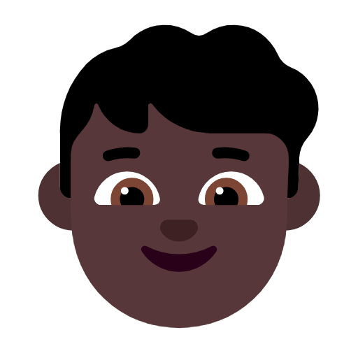 👦🏿 Emoji Niño: Tono De Piel Oscuro en Microsoft Windows 11 23H2.