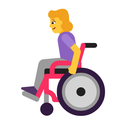 Frau in manuellem Rollstuhl Microsoft Windows 11 23H2.