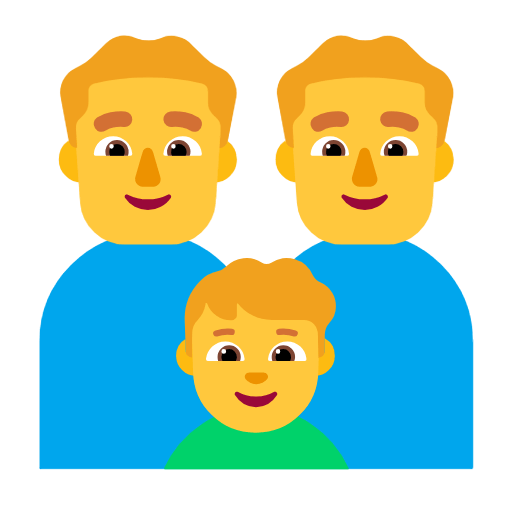 👨‍👨‍👦 Emoji Familie: Mann, Mann und Junge Microsoft Windows 11 23H2.
